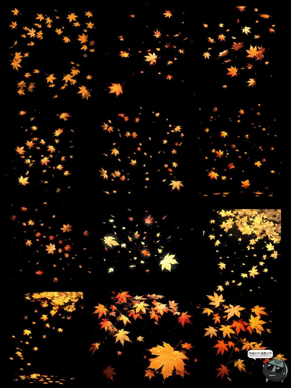 图片[6]-秋季飞舞枫叶动漫卡通光影漂浮氛围cos特效PNG免抠后期合成素材-设计猿