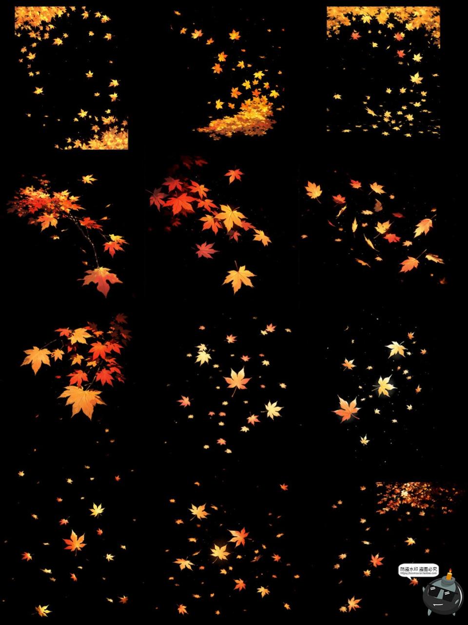 图片[7]-秋季飞舞枫叶动漫卡通光影漂浮氛围cos特效PNG免抠后期合成素材-设计猿