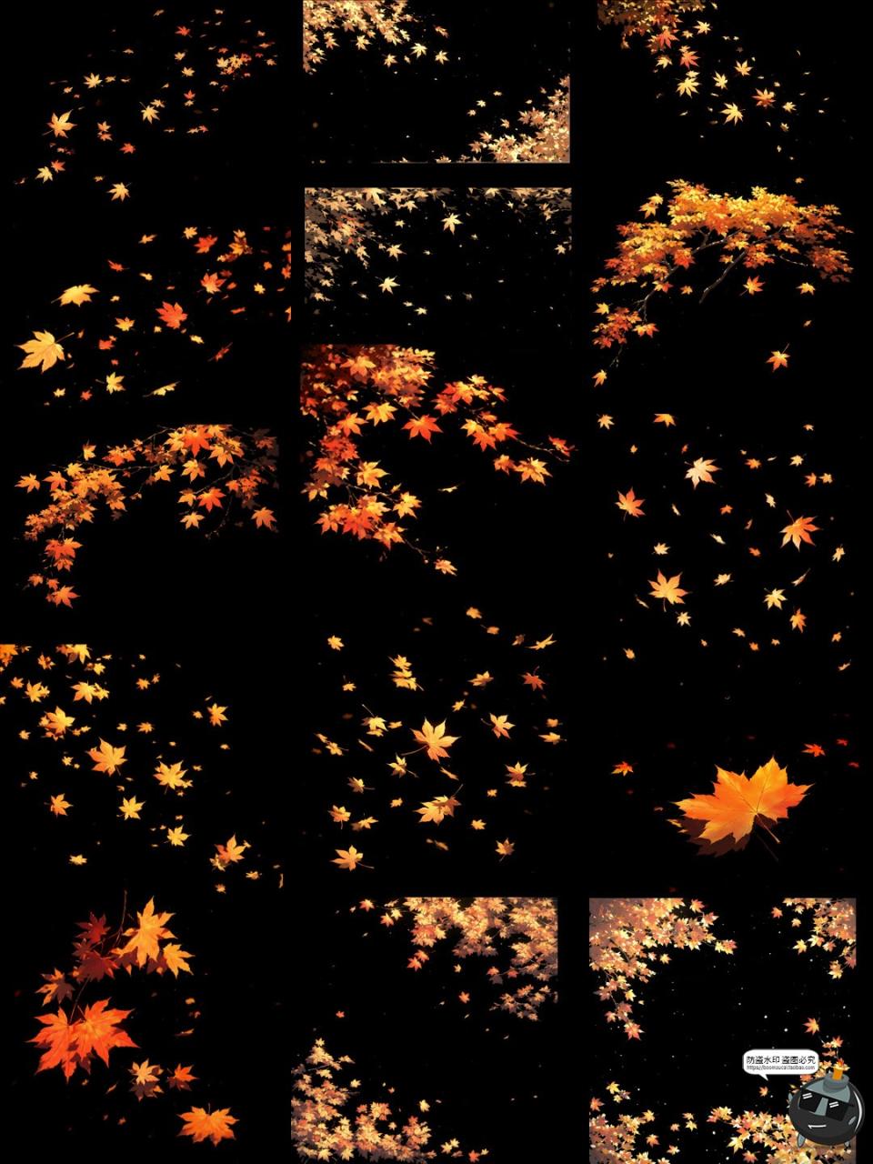 图片[8]-秋季飞舞枫叶动漫卡通光影漂浮氛围cos特效PNG免抠后期合成素材-设计猿