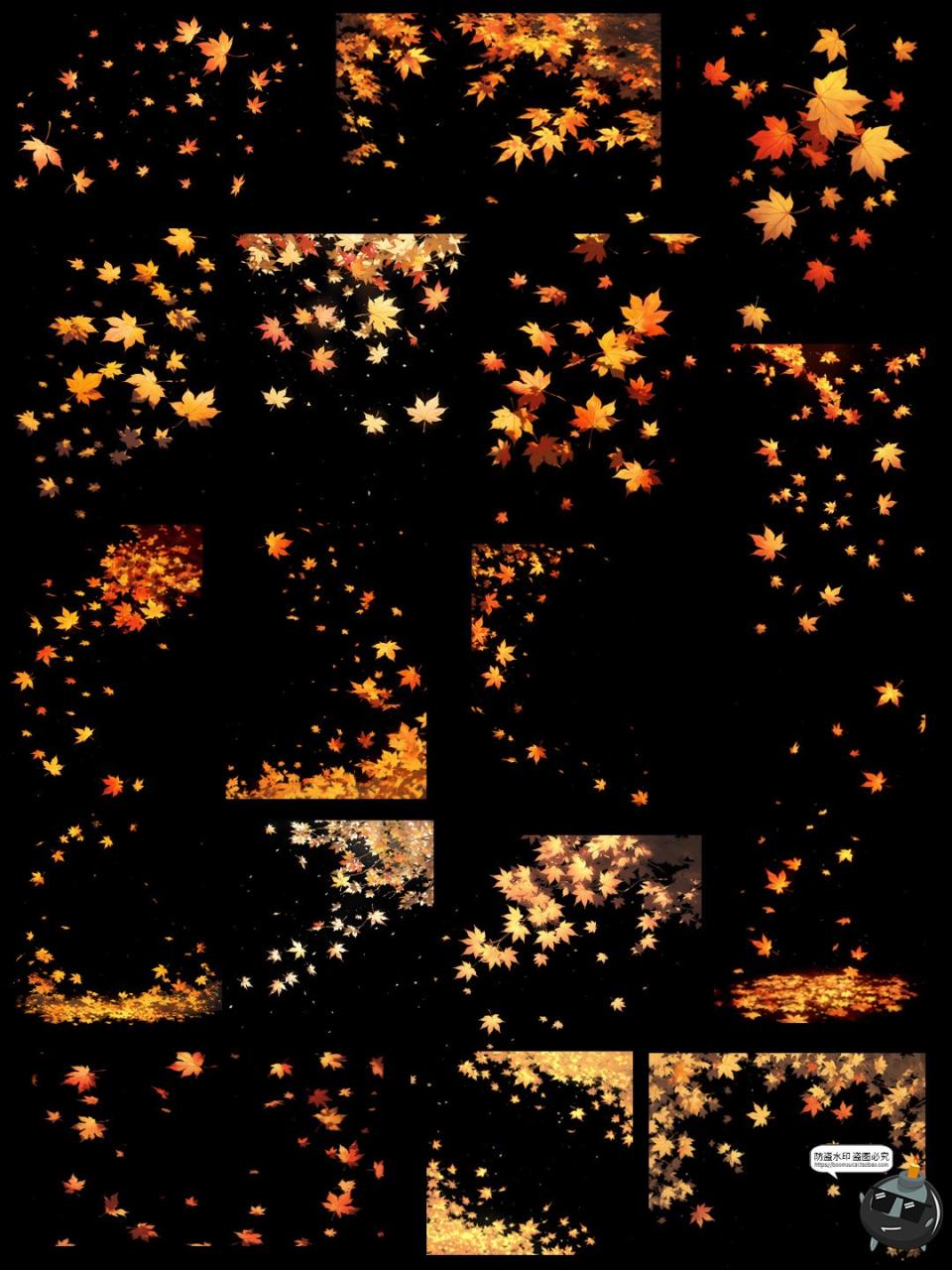 图片[10]-秋季飞舞枫叶动漫卡通光影漂浮氛围cos特效PNG免抠后期合成素材-设计猿
