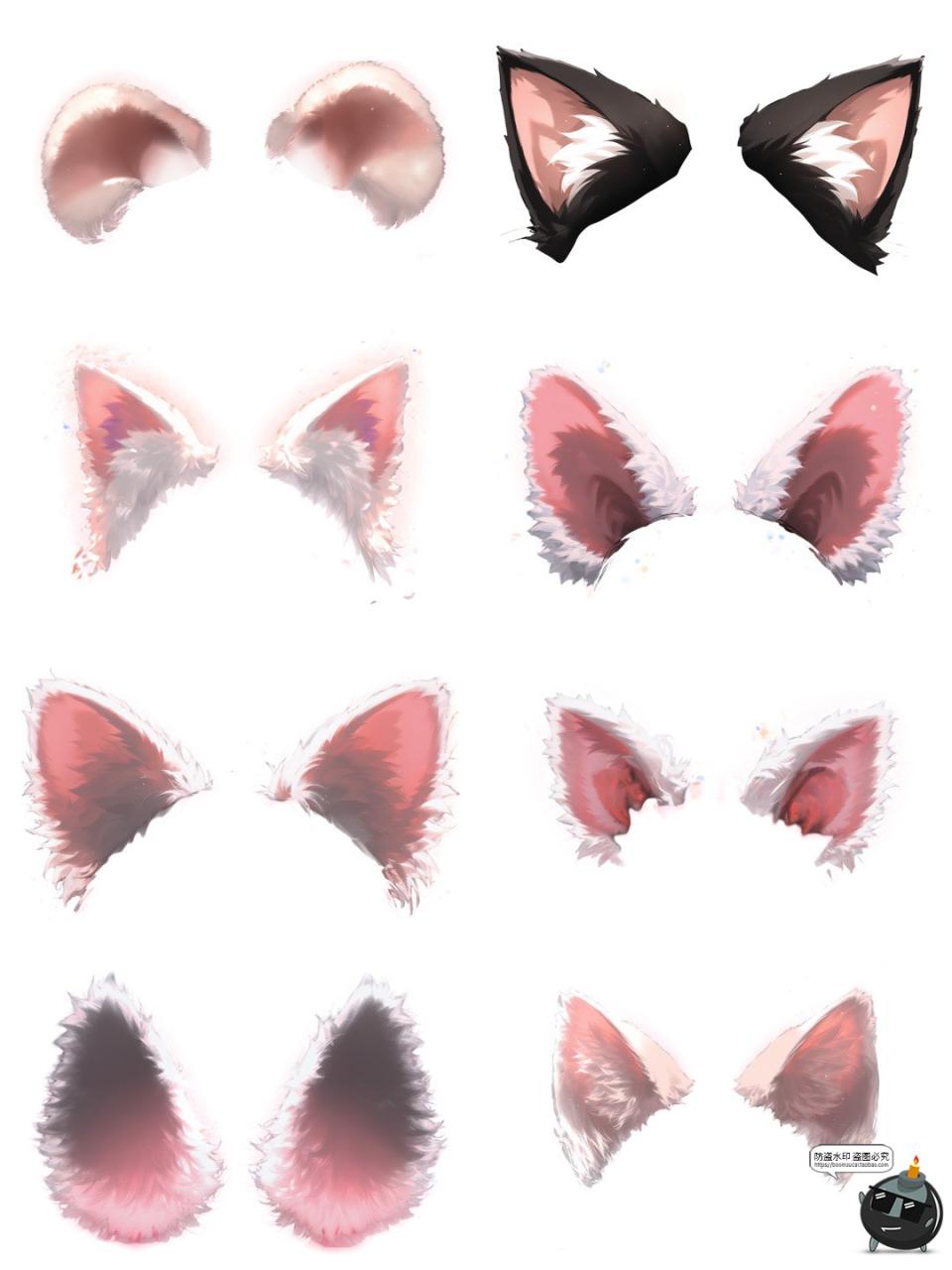 图片[3]-毛绒动物兔子猫狗兽宠物耳朵cos照片美工合成特效免抠PNG图片素材-设计猿