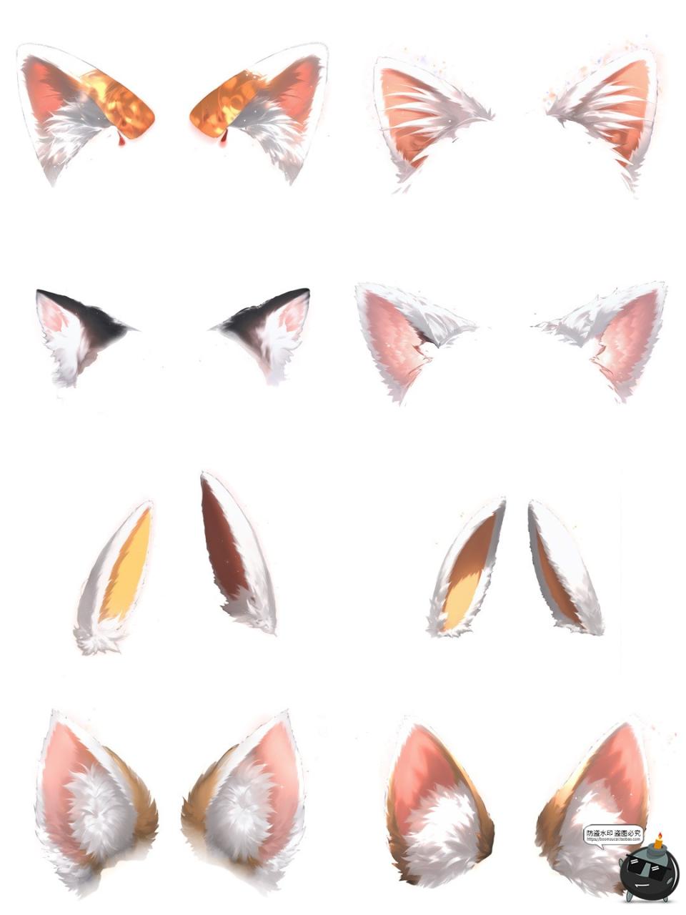 图片[4]-毛绒动物兔子猫狗兽宠物耳朵cos照片美工合成特效免抠PNG图片素材-设计猿