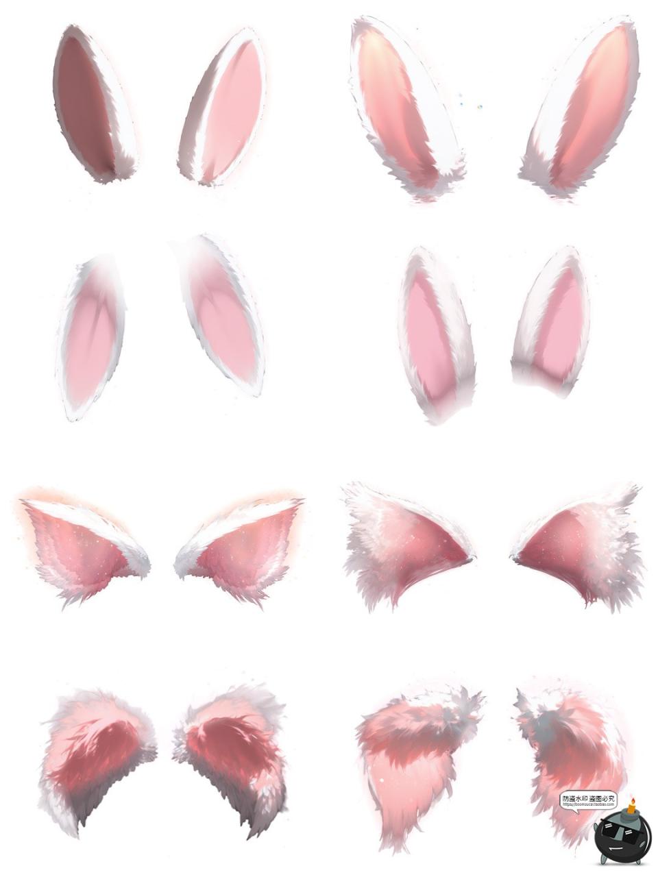 图片[7]-毛绒动物兔子猫狗兽宠物耳朵cos照片美工合成特效免抠PNG图片素材-设计猿