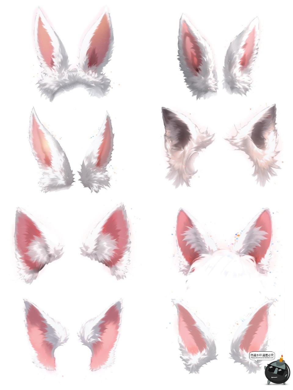 图片[8]-毛绒动物兔子猫狗兽宠物耳朵cos照片美工合成特效免抠PNG图片素材-设计猿