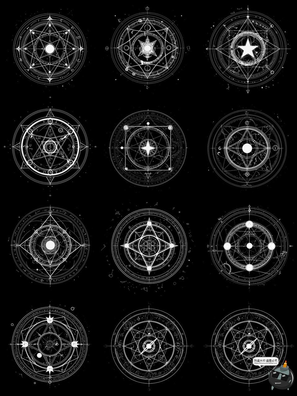 图片[1]-圆形魔法阵环神奇法术圆环美工特效后期合成叠加图片PNG免抠素材-设计猿