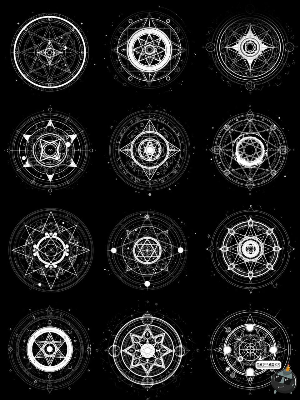 图片[6]-圆形魔法阵环神奇法术圆环美工特效后期合成叠加图片PNG免抠素材-设计猿