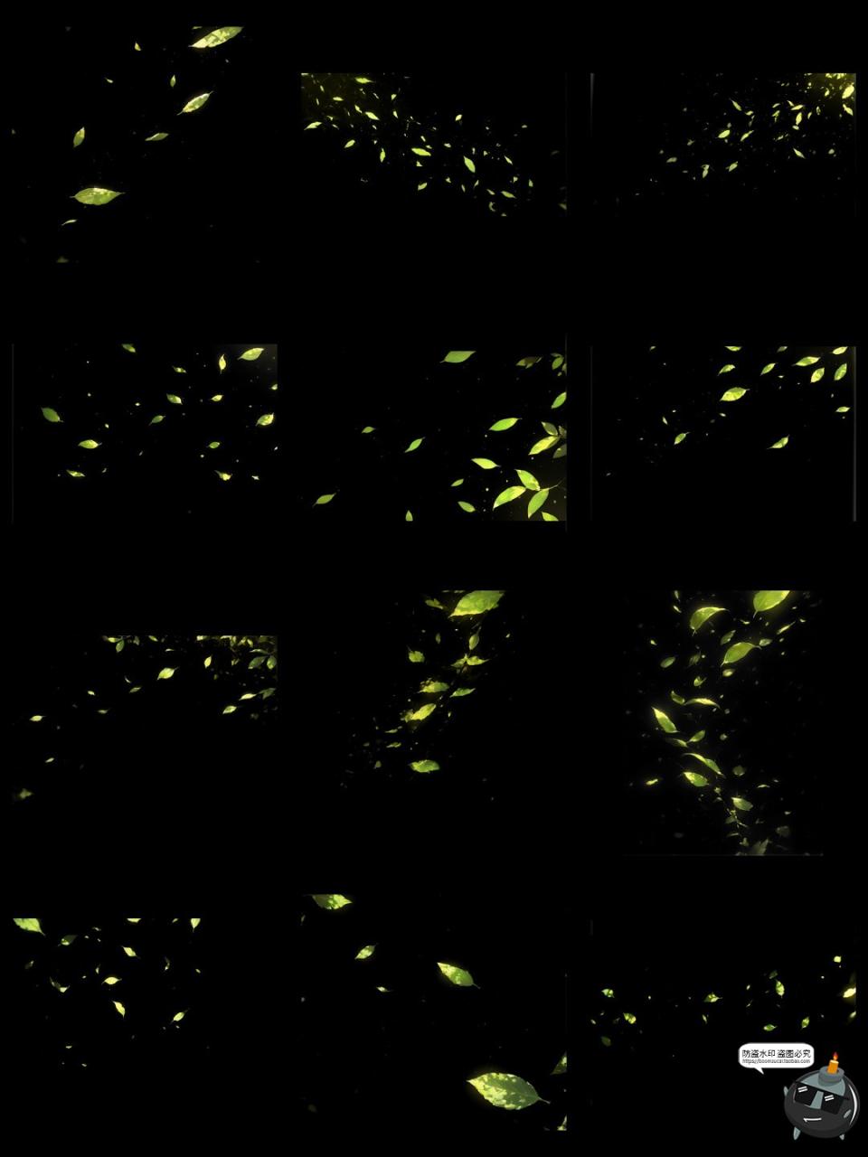 图片[2]-绿叶漂浮光影飞舞氛围特效cos照片动漫后期合成美工PNG免抠素材图-设计猿