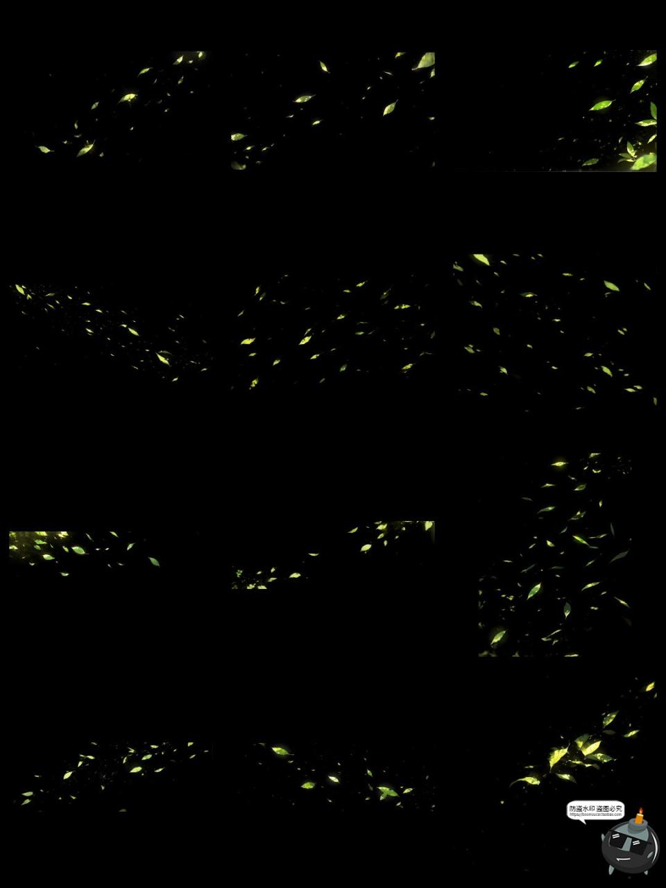 图片[3]-绿叶漂浮光影飞舞氛围特效cos照片动漫后期合成美工PNG免抠素材图-设计猿