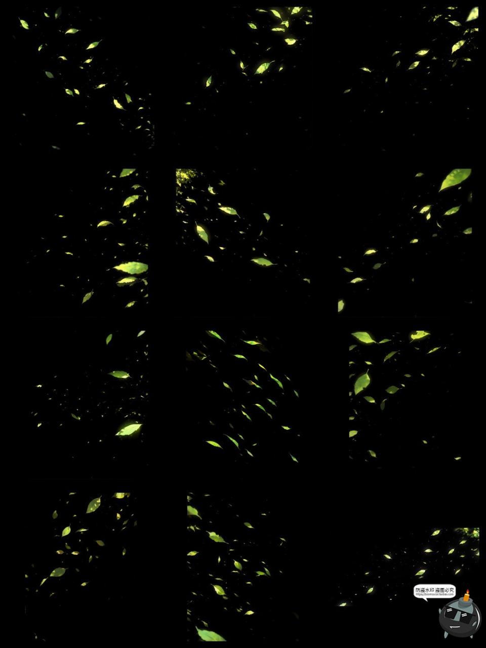 图片[5]-绿叶漂浮光影飞舞氛围特效cos照片动漫后期合成美工PNG免抠素材图-设计猿