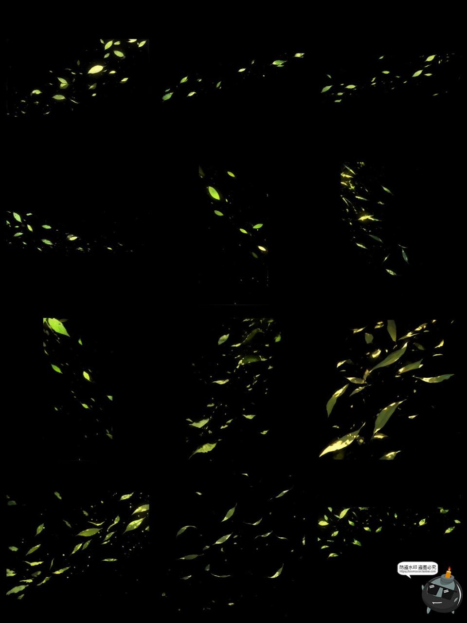 图片[6]-绿叶漂浮光影飞舞氛围特效cos照片动漫后期合成美工PNG免抠素材图-设计猿