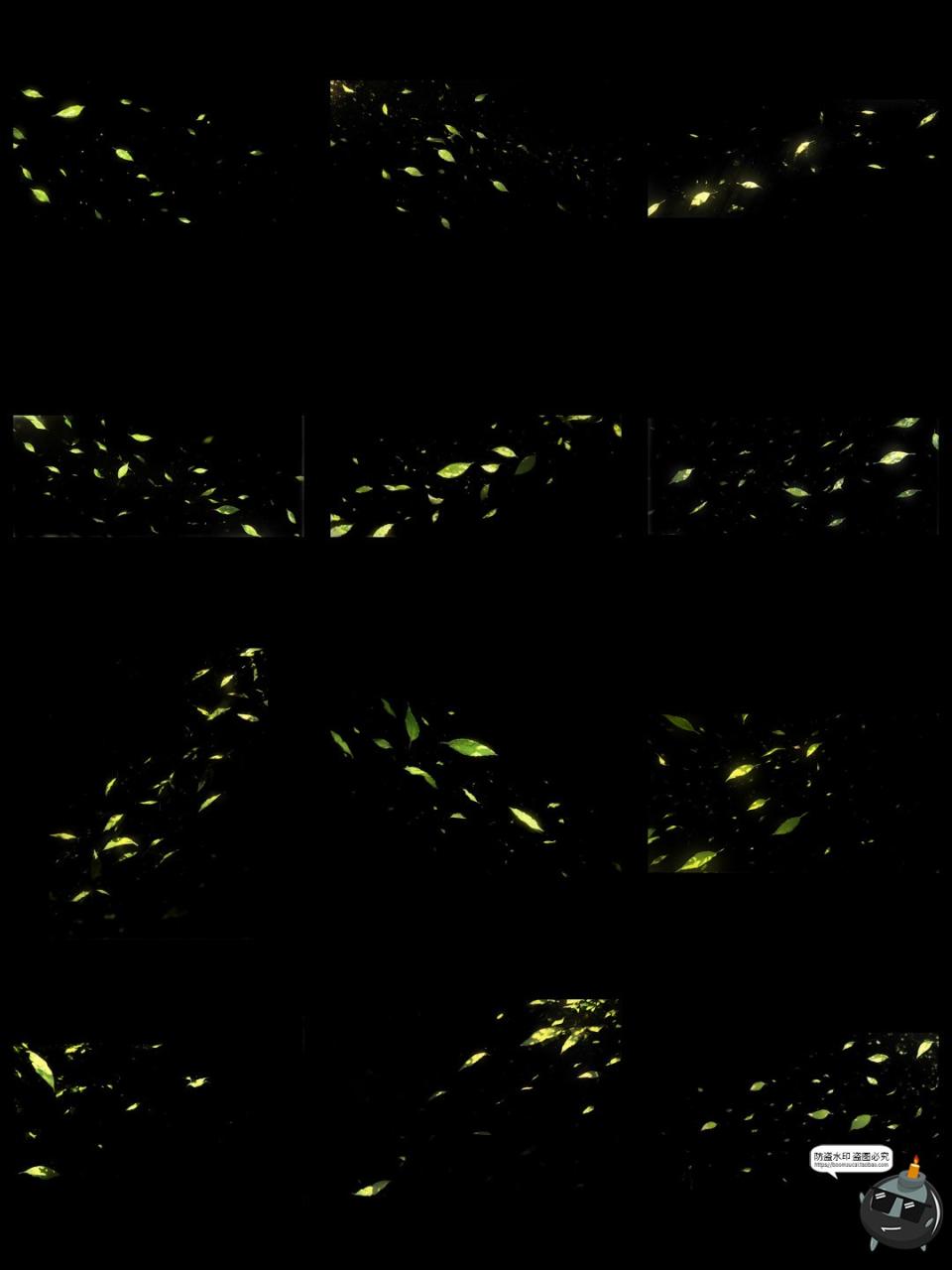 图片[7]-绿叶漂浮光影飞舞氛围特效cos照片动漫后期合成美工PNG免抠素材图-设计猿