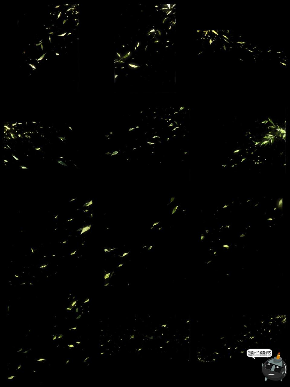 图片[8]-绿叶漂浮光影飞舞氛围特效cos照片动漫后期合成美工PNG免抠素材图-设计猿