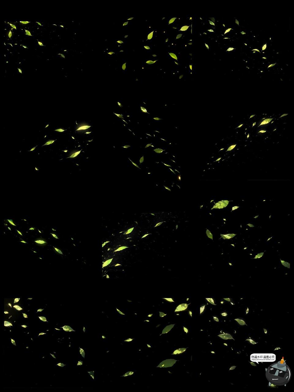 图片[9]-绿叶漂浮光影飞舞氛围特效cos照片动漫后期合成美工PNG免抠素材图-设计猿