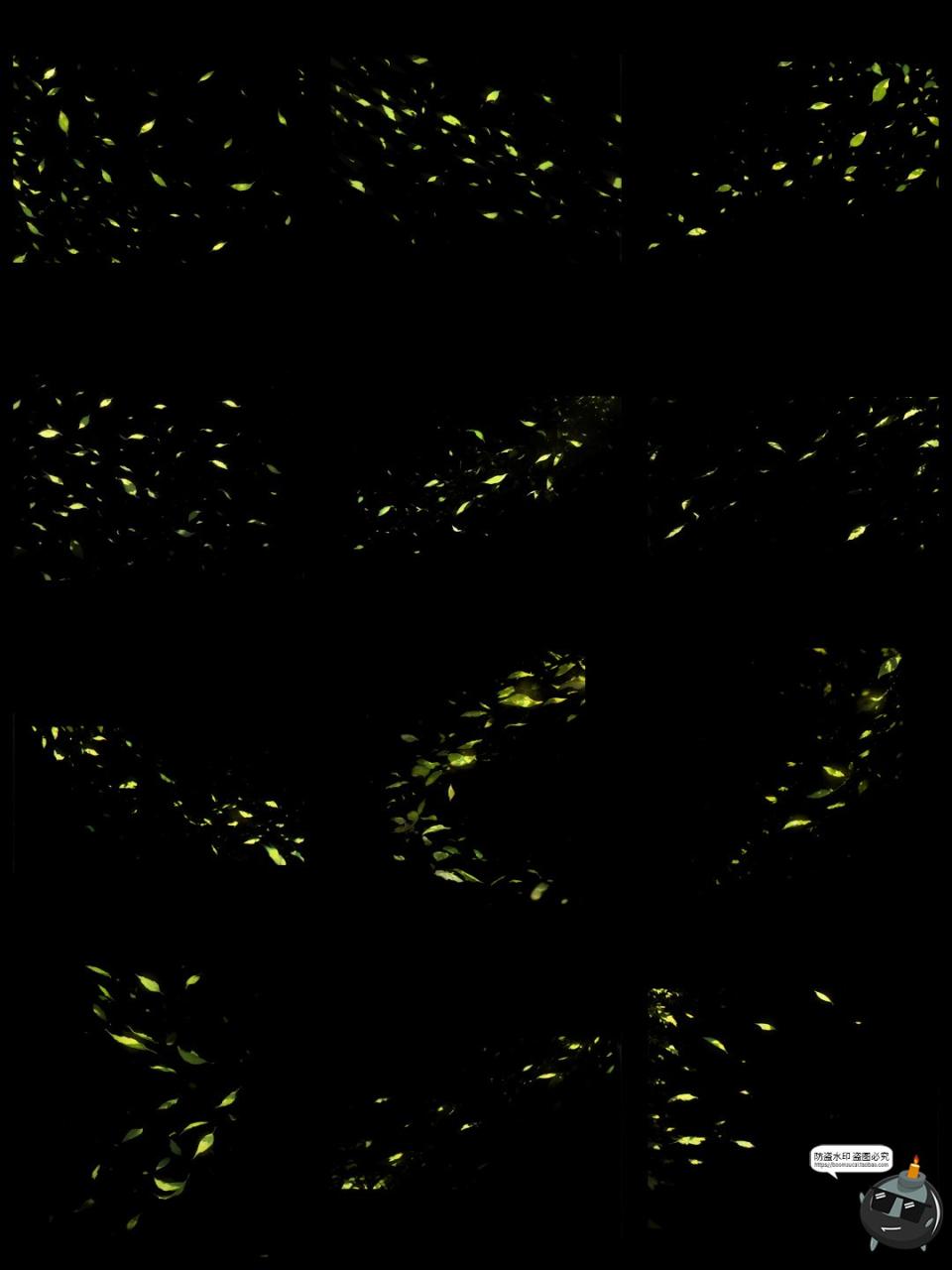 图片[12]-绿叶漂浮光影飞舞氛围特效cos照片动漫后期合成美工PNG免抠素材图-设计猿