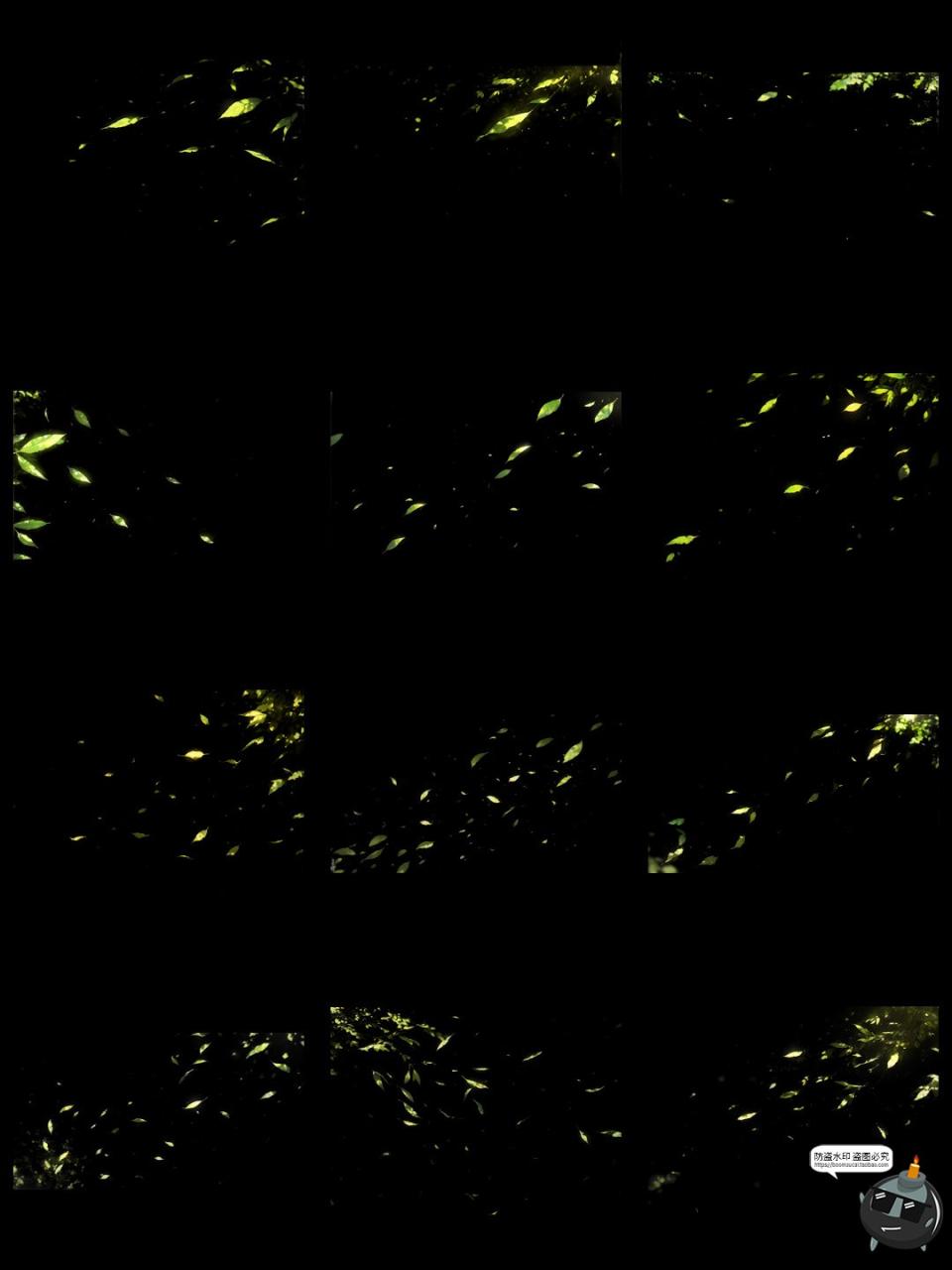 图片[14]-绿叶漂浮光影飞舞氛围特效cos照片动漫后期合成美工PNG免抠素材图-设计猿