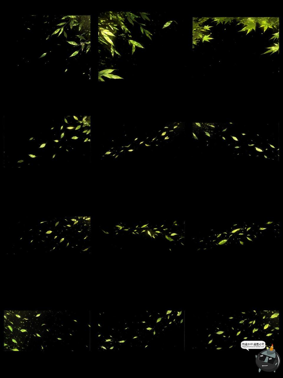 图片[15]-绿叶漂浮光影飞舞氛围特效cos照片动漫后期合成美工PNG免抠素材图-设计猿