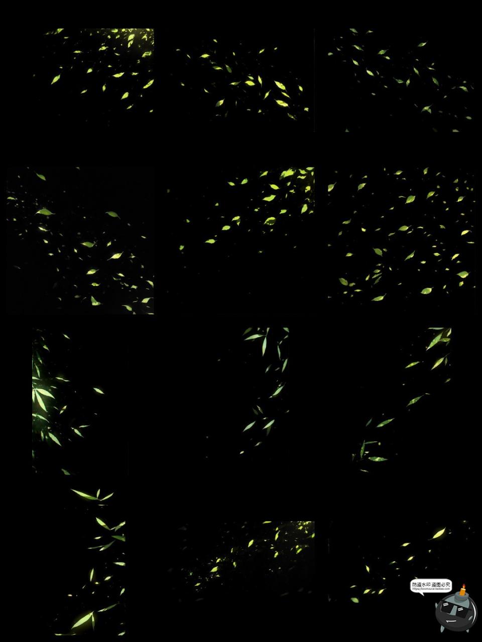 图片[17]-绿叶漂浮光影飞舞氛围特效cos照片动漫后期合成美工PNG免抠素材图-设计猿