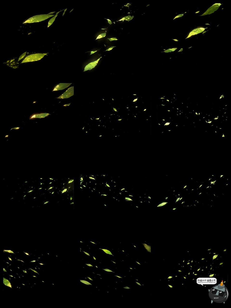 图片[18]-绿叶漂浮光影飞舞氛围特效cos照片动漫后期合成美工PNG免抠素材图-设计猿