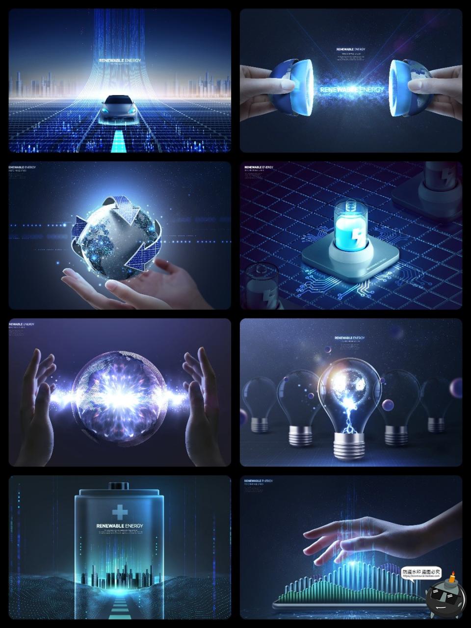 图片[2]-环保再生新能源汽车未来科幻充电桩电池智能科技主视觉海报PS素材-设计猿