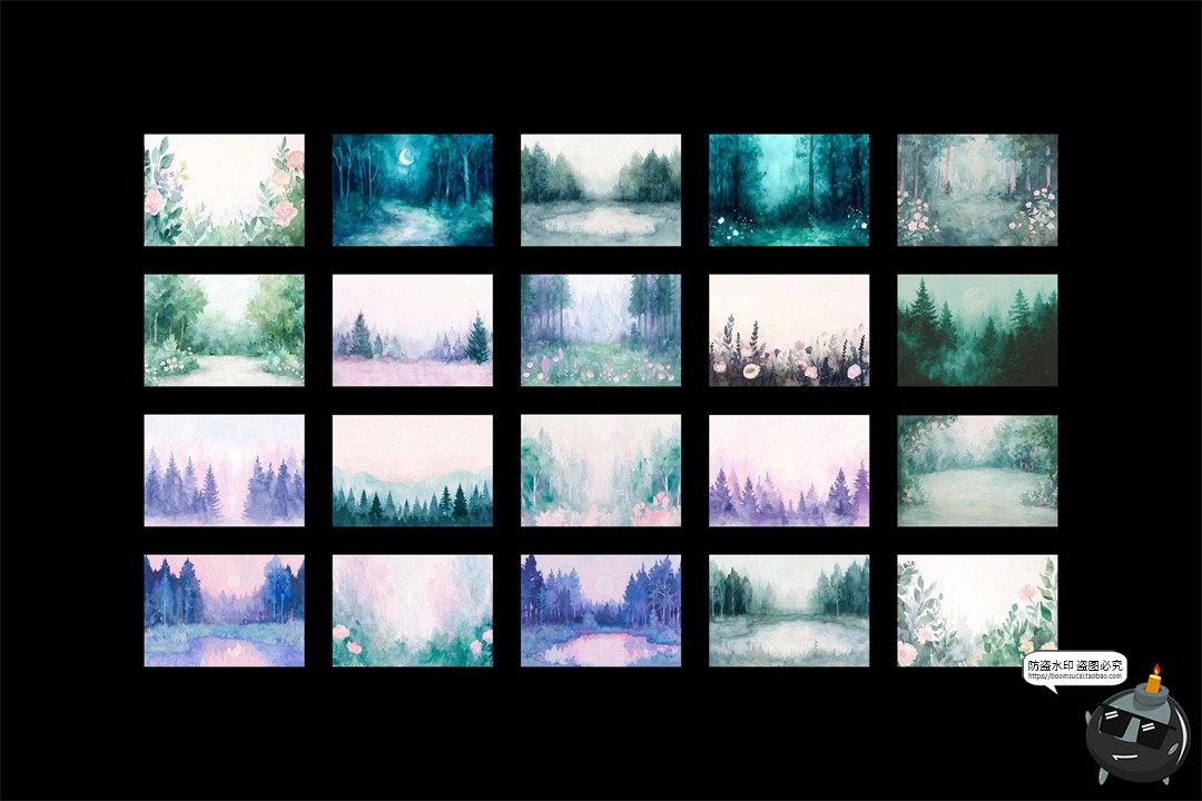 图片[7]-水彩女巫植物精灵蘑菇花环装饰元素手账美工拼贴图形纸张PNG素材-设计猿