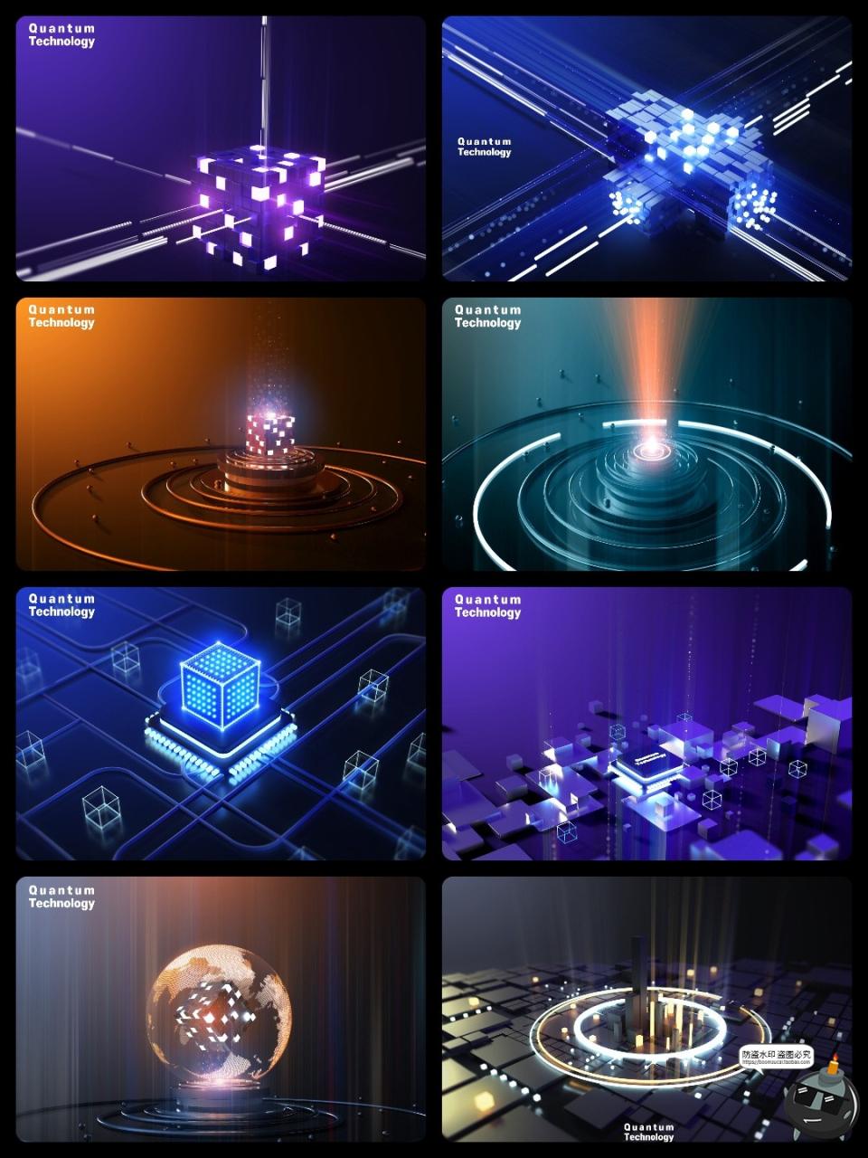 图片[1]-量子芯片科技机器人工智能信息技术科幻海报PSD源文件模板PS素材-设计猿