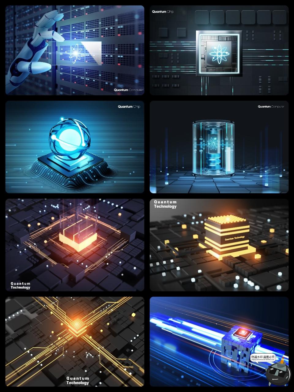 图片[3]-量子芯片科技机器人工智能信息技术科幻海报PSD源文件模板PS素材-设计猿