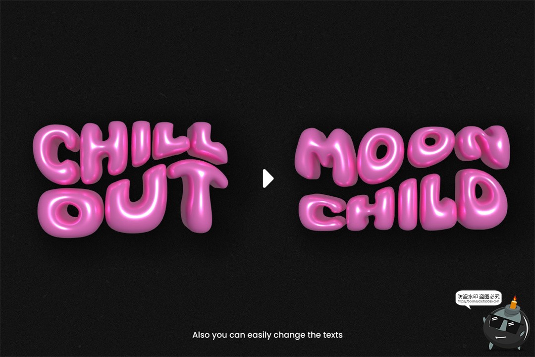 图片[7]-朋克Y2K时尚3D膨胀泡泡软糖字体社交媒体排版海报AI矢量模板素材-设计猿