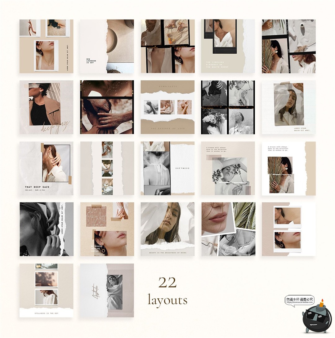 图片[3]-复古电影框架胶片相片照片撕纸纹理图片故事排版海报PSD模板素材-设计猿