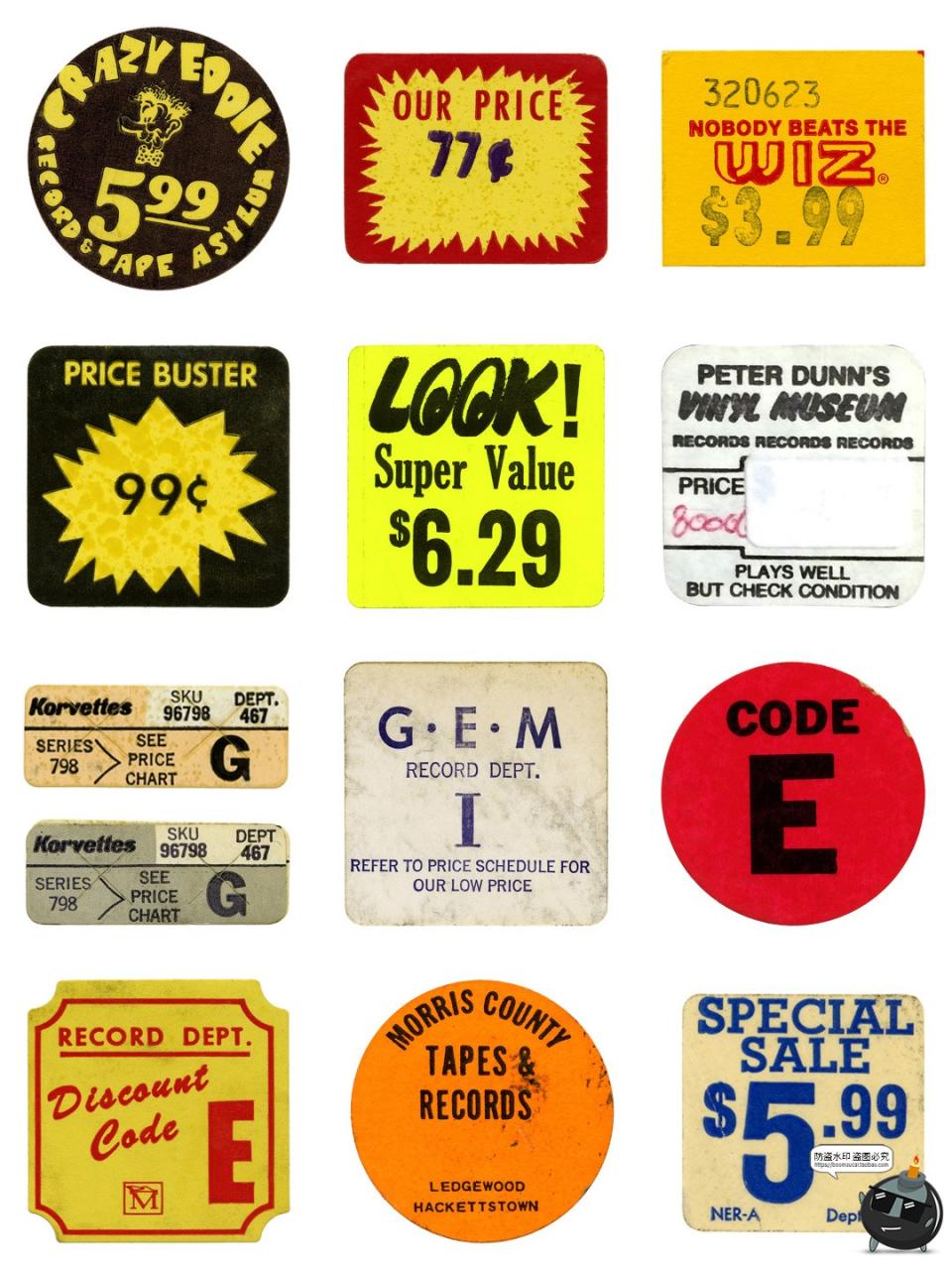 图片[1]-复古做旧磨损破旧价格标签艺术贴纸装饰元素标签价标PNG免扣素材-设计猿