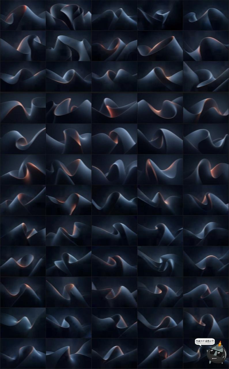 图片[2]-深色现代时尚条纹波浪长虹玻璃渐变抽象艺术装饰背景JPG图片素材-设计猿