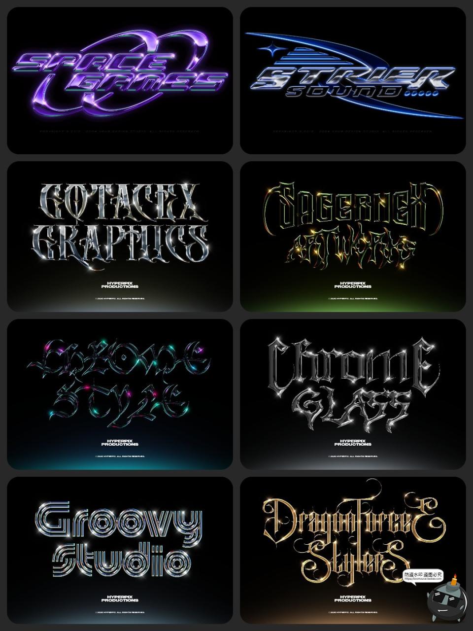 图片[3]-Y2K千禧年美学金属质感嘻哈酸性3D立体金属标题特效字PSD模板素材-设计猿