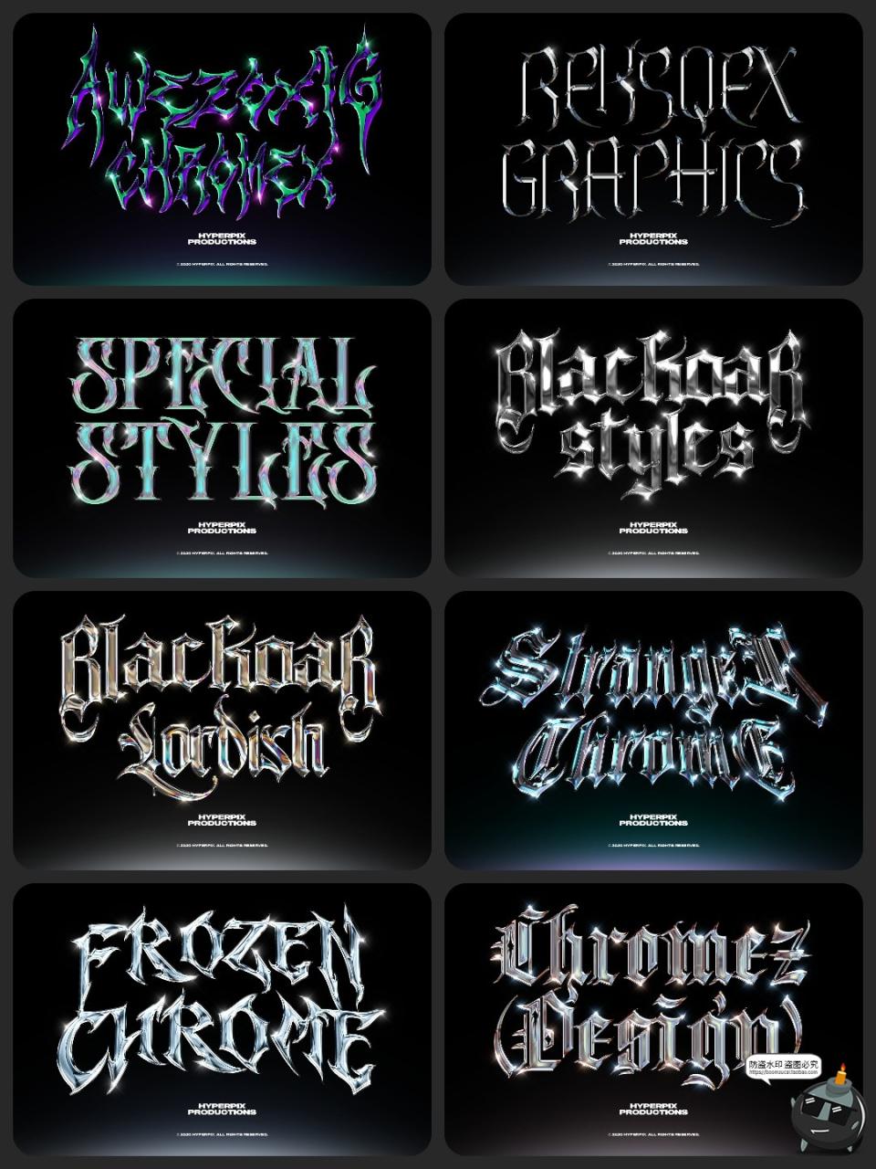 图片[4]-Y2K千禧年美学金属质感嘻哈酸性3D立体金属标题特效字PSD模板素材-设计猿