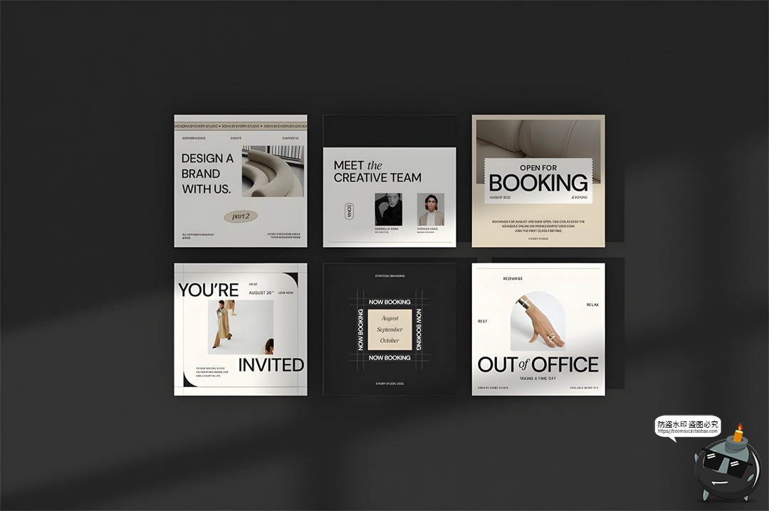 图片[3]-简约文艺服装社交媒体品牌海报图形方形竖版图文排版PSD模板素材-设计猿