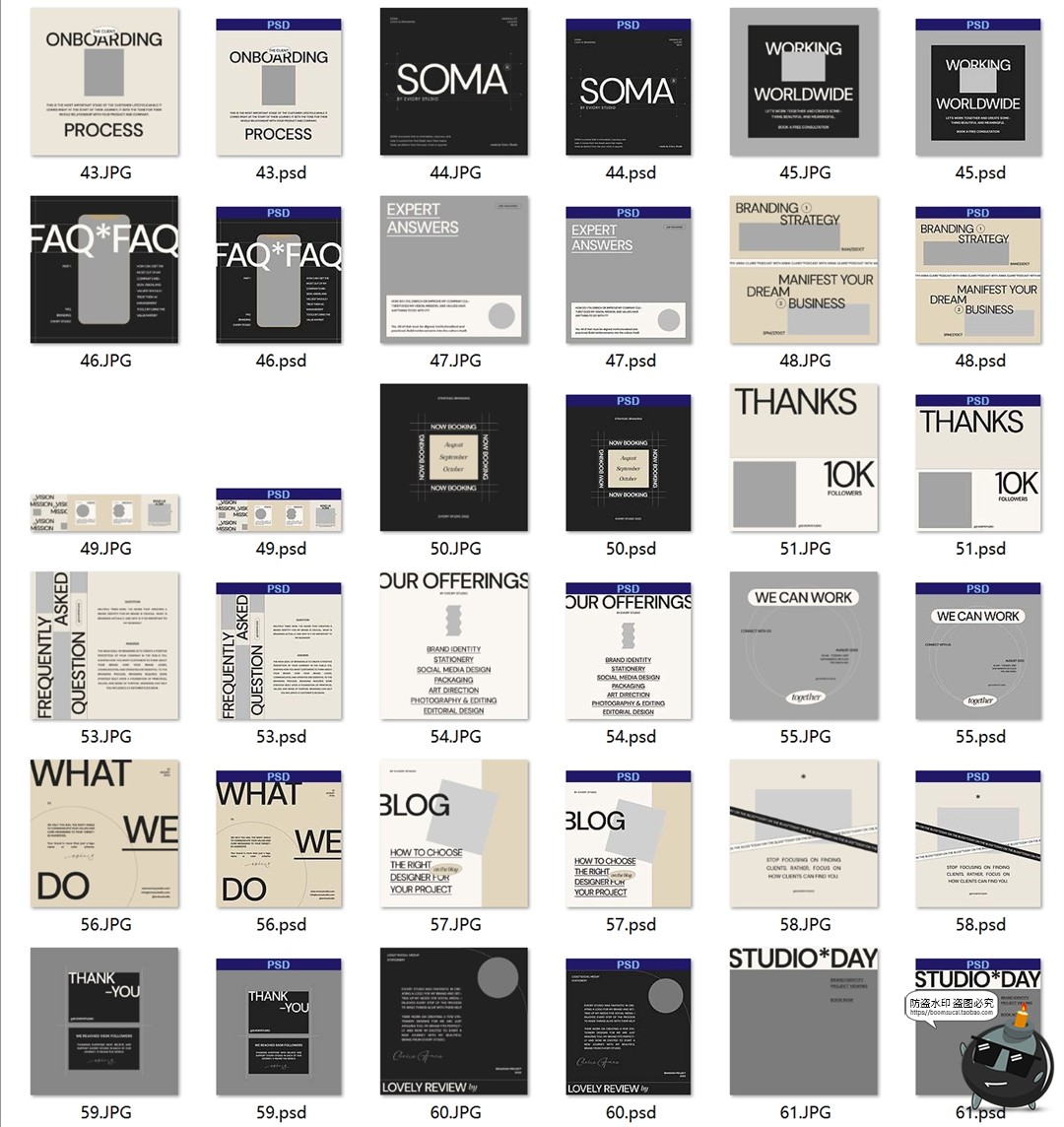 图片[8]-简约文艺服装社交媒体品牌海报图形方形竖版图文排版PSD模板素材-设计猿