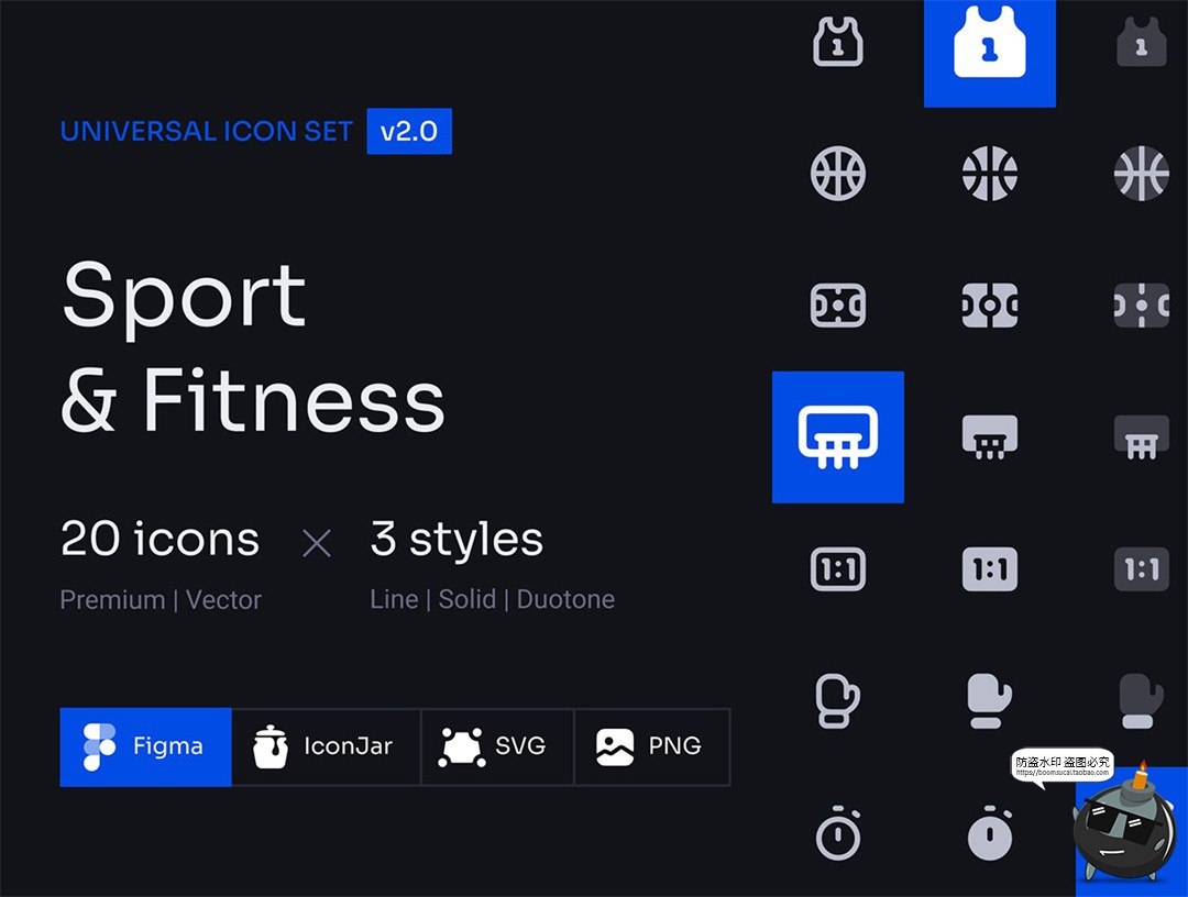 图片[1]-体育竞技小图标篮球足球运动icon线面结合图标PNG素材svg+fig格式-设计猿