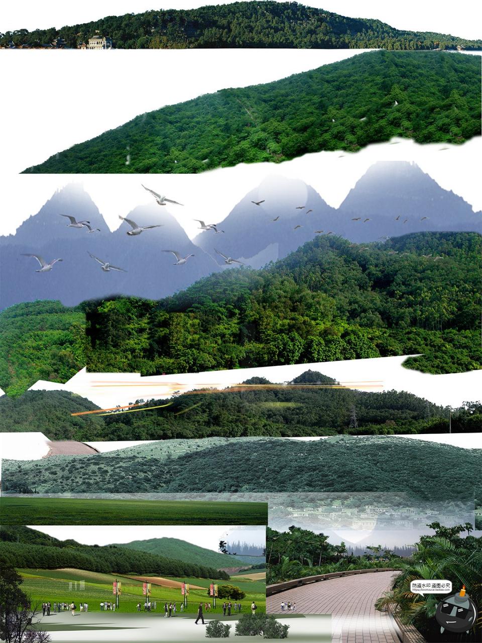 图片[6]-自然远景山体近景树丛林配景树景观PSD模板分层后期P图合成ps素材-设计猿