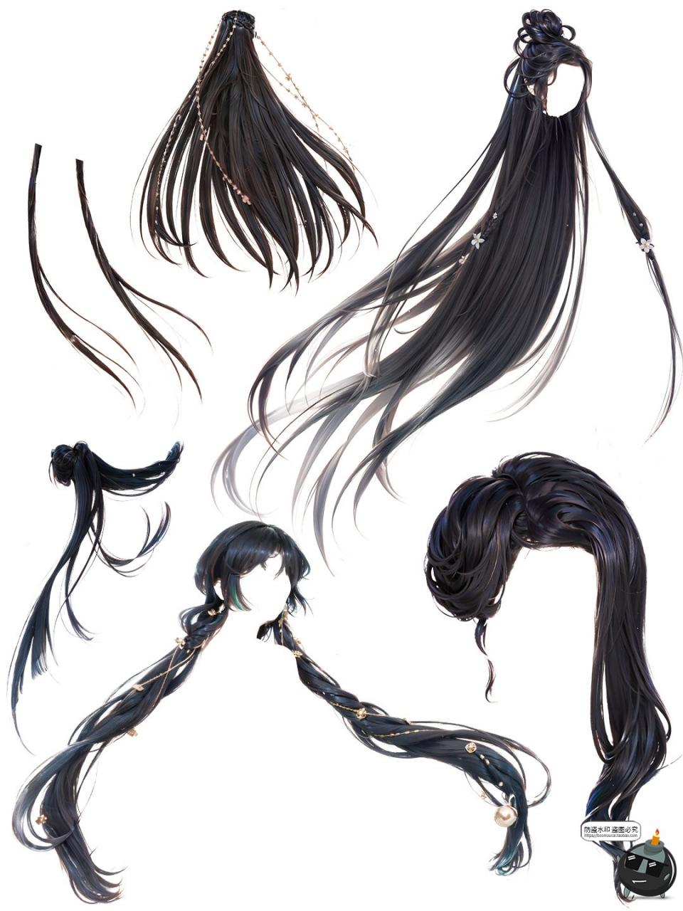 图片[2]-中国古风仙侠cos头发造型飞舞后期PNG高清免抠图片后期美工素材-设计猿