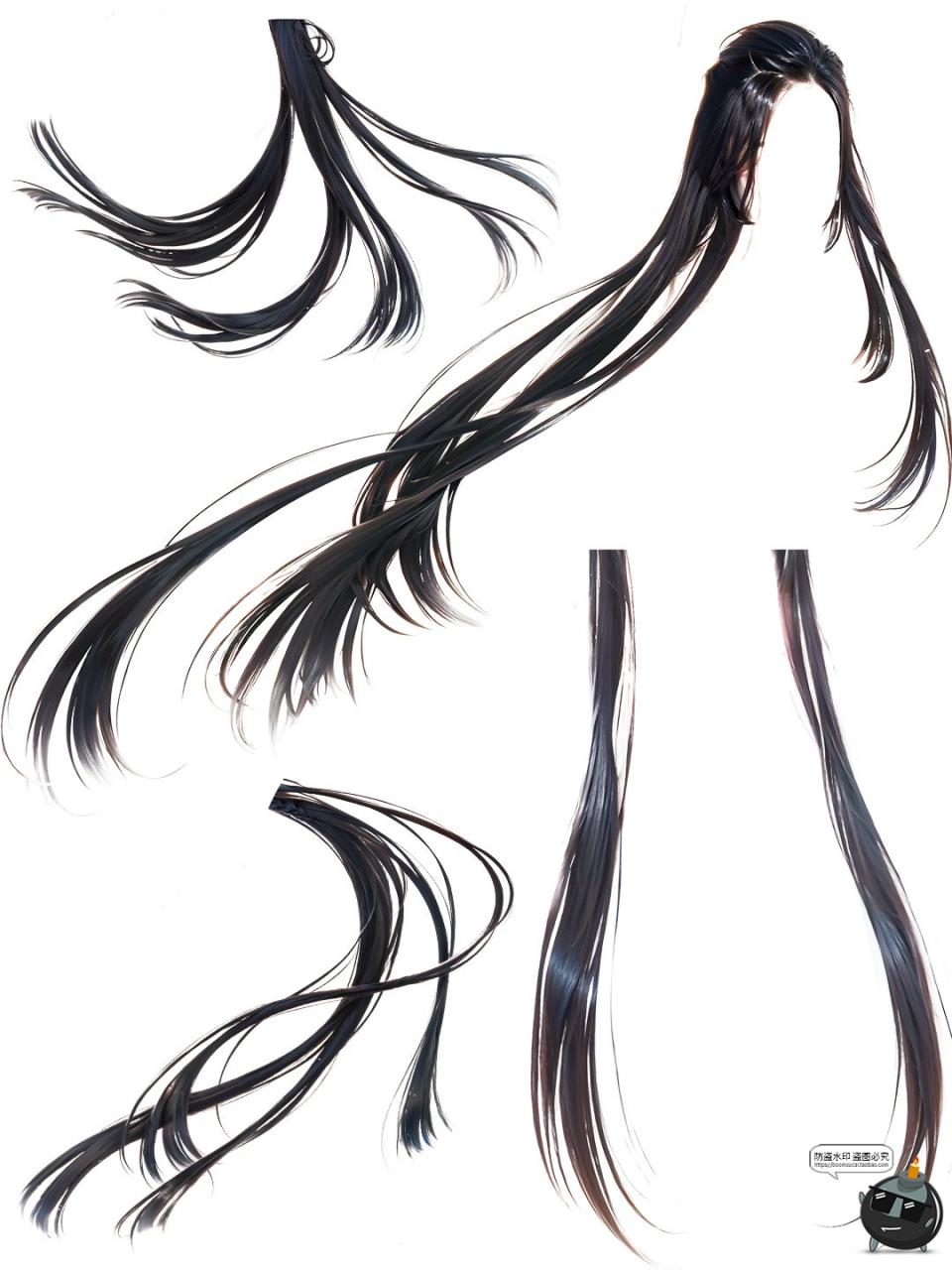 图片[3]-中国古风仙侠cos头发造型飞舞后期PNG高清免抠图片后期美工素材-设计猿