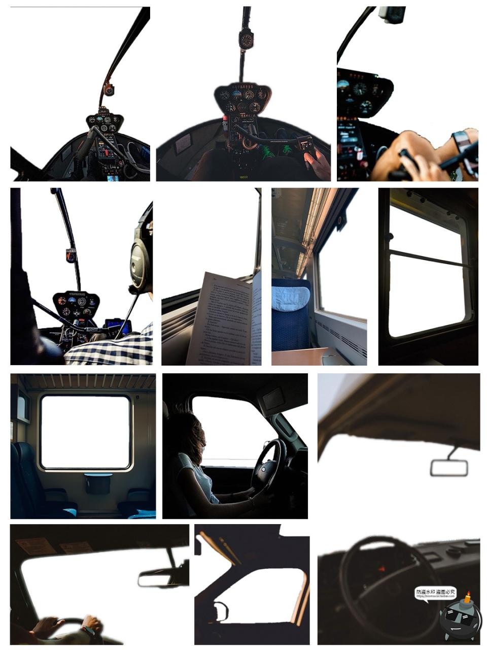 图片[4]-第一人称视角边框素材窗户火车飞机小轿车车内视角PNG免抠PSD素材-设计猿