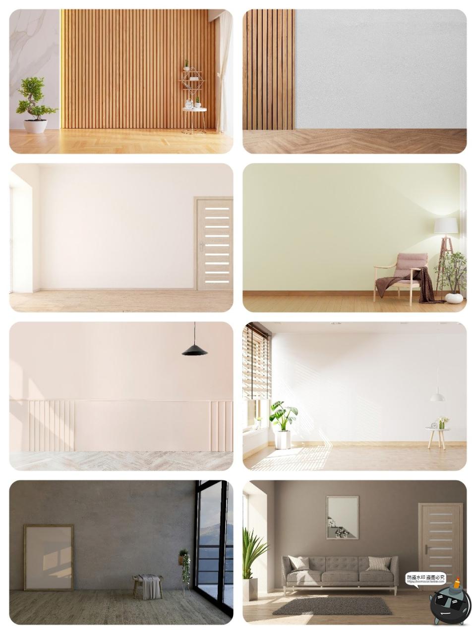 家居渲染场景客厅空旷室内高清设计素材墙面餐桌背景JPG图片素材-设计猿