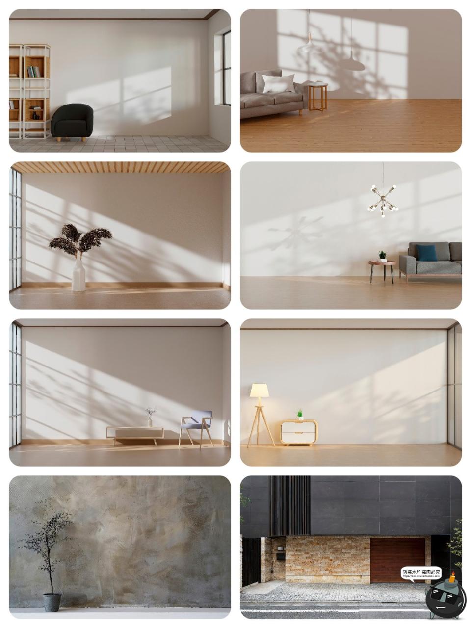 图片[6]-家居渲染场景客厅空旷室内高清设计素材墙面餐桌背景JPG图片素材-设计猿