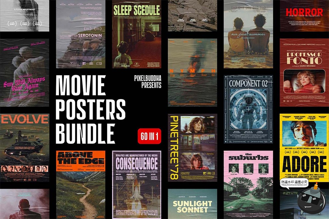 图片[1]-经典恐怖惊悚悬疑电影海报封面文案标题大字排版版式PSD模板素材-设计猿