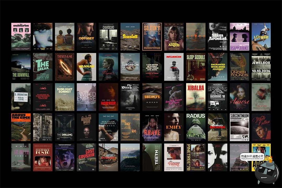 图片[2]-经典恐怖惊悚悬疑电影海报封面文案标题大字排版版式PSD模板素材-设计猿