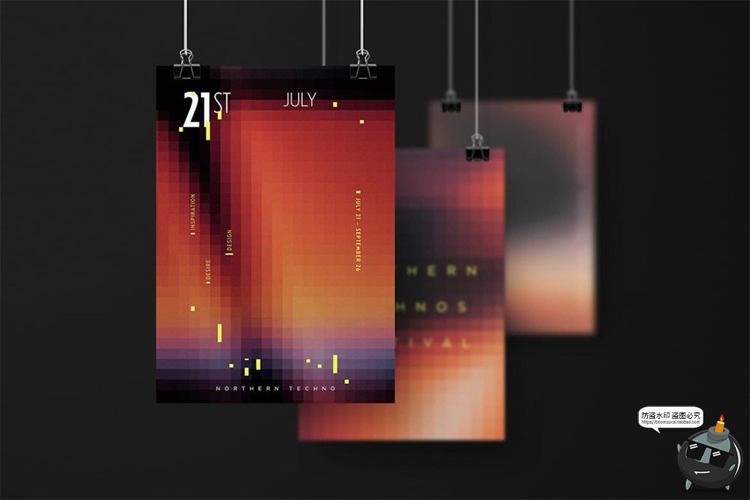 图片[7]-潮流未来科幻像素风马赛克低保真科技海报渐变背景JPG图片素材图-设计猿