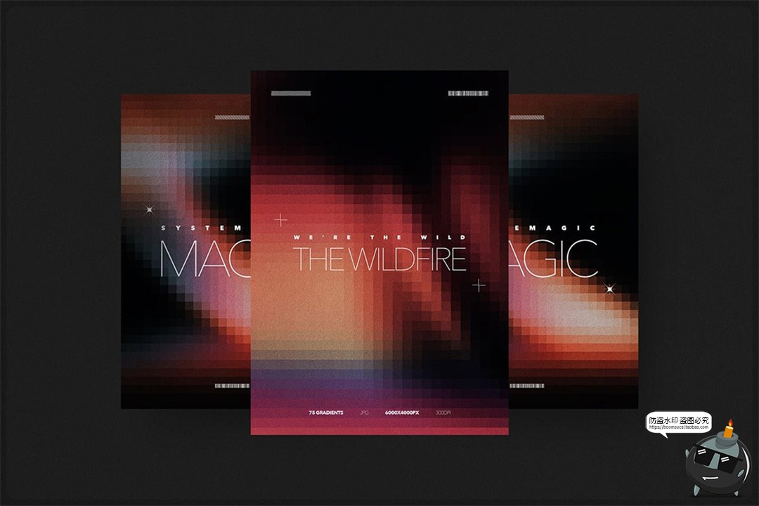 图片[10]-潮流未来科幻像素风马赛克低保真科技海报渐变背景JPG图片素材图-设计猿