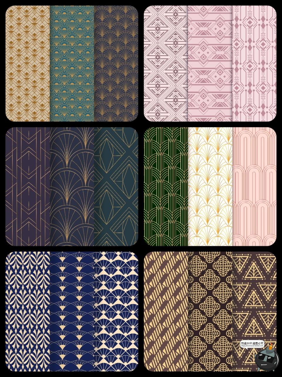 图片[3]-传统古典几何花纹平铺无缝图案装饰背景墙纸包装纹理AI矢量图素材-设计猿