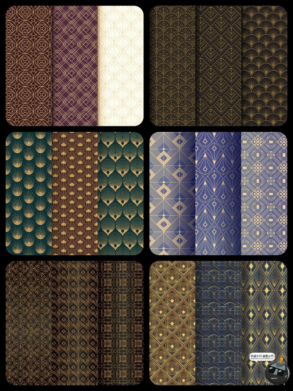 图片[4]-传统古典几何花纹平铺无缝图案装饰背景墙纸包装纹理AI矢量图素材-设计猿
