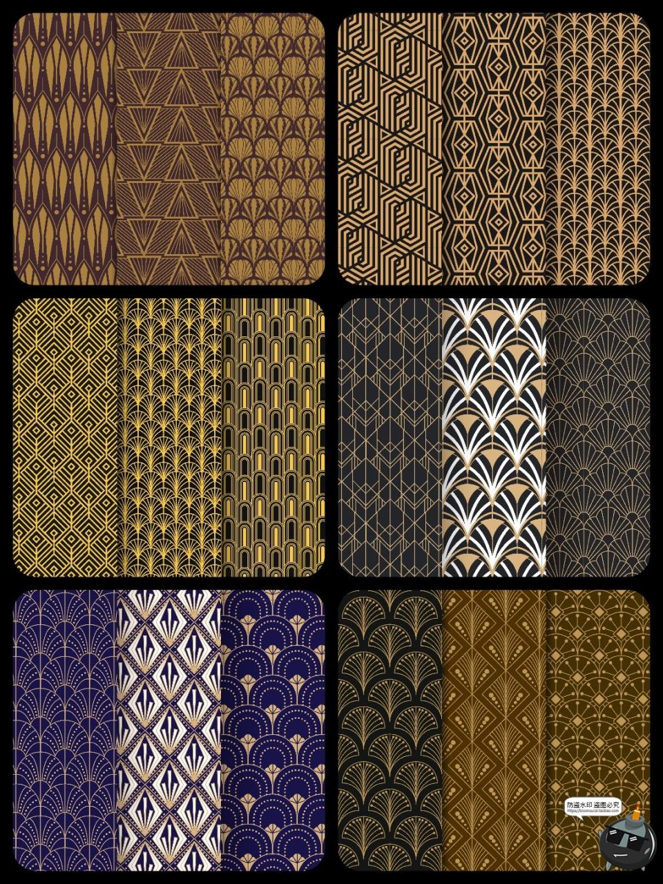图片[6]-传统古典几何花纹平铺无缝图案装饰背景墙纸包装纹理AI矢量图素材-设计猿