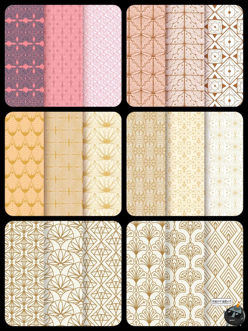 图片[7]-传统古典几何花纹平铺无缝图案装饰背景墙纸包装纹理AI矢量图素材-设计猿