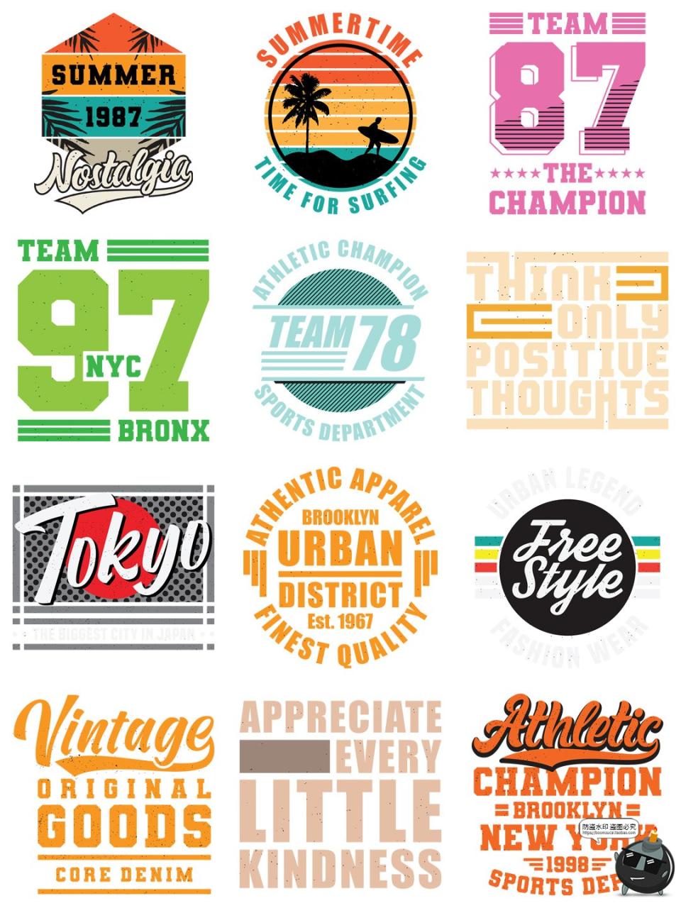 图片[2]-美式个性复古潮流篮球插画服饰T恤PNG印花烫印图案AI矢量图片素材-设计猿